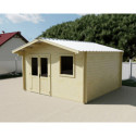 Habrita Abris de jardin en bois Marron Bois massif 14.44m²