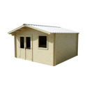 Habrita Abris de jardin en bois Marron Bois massif 14.44m²