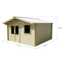 Habrita Abris de jardin en bois Marron Bois massif 14.44m²