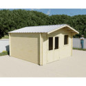 Habrita Abris de jardin en bois Marron Bois massif 14.44m²