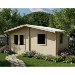 Habrita Abris de jardin en bois Marron Bois massif 18.24m²