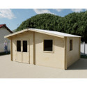Habrita Abris de jardin en bois Marron Bois massif 18.24m²