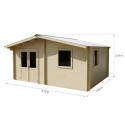 Habrita Abris de jardin en bois Marron Bois massif 18.24m²