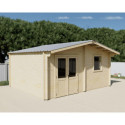 Habrita Abris de jardin en bois Marron Bois massif 18.24m²
