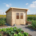Habrita Abris de jardin en bois Marron Bois massif 6.45m²