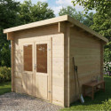 Habrita Abris de jardin en bois Marron Bois massif 6.45m²