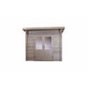 Habrita Abris de jardin en bois Marron Bois massif 6.45m²