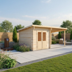 Habrita Abris de jardin en bois Marron Bois massif 18m²