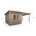 Habrita Abris de jardin en bois Marron Bois massif 18m²