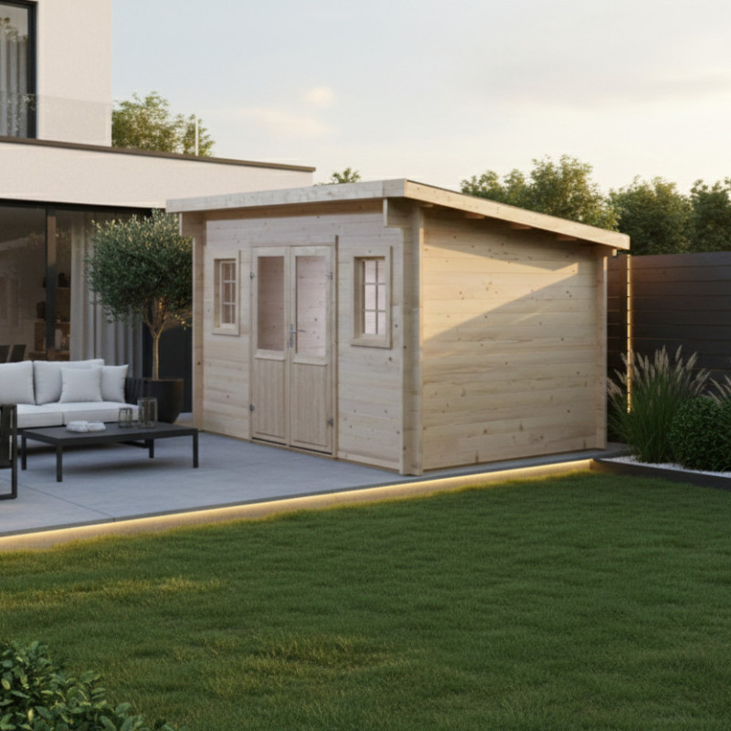 Habrita Abris de jardin en bois Marron Bois massif 9m²