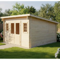 Habrita Abris de jardin en bois Marron Bois massif 9m²