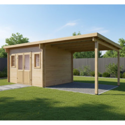 Habrita Abris de jardin en bois Marron Bois massif 21m²