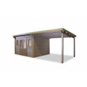 Habrita Abris de jardin en bois Marron Bois massif 21m²