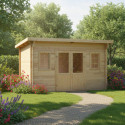 Habrita Abris de jardin en bois Marron Bois massif 12.5m²