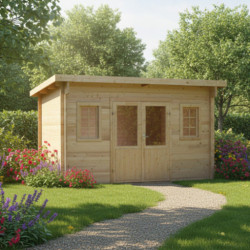 Habrita Abris de jardin en bois Marron Bois massif 12.5m²