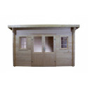 Habrita Abris de jardin en bois Marron Bois massif 12.5m²