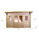 Habrita Abris de jardin en bois Marron Bois massif 12.5m²