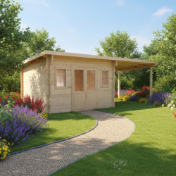 Habrita Abris de jardin en bois Marron Bois massif 28m²