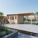 Habrita Abris de jardin en bois Marron Bois massif 28m²