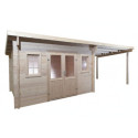 Habrita Abris de jardin en bois Marron Bois massif 28m²