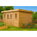 Habrita Abris de jardin en bois Marron Bois massif 9m²