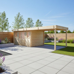 Habrita Abris de jardin en bois Marron Bois massif 21.4m²