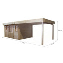 Habrita Abris de jardin en bois Marron Bois massif 21.4m²