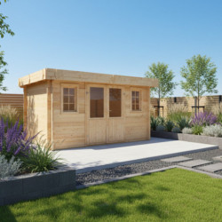 Habrita Abris de jardin en bois Marron Bois massif 12.5m²