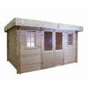 Habrita Abris de jardin en bois Marron Bois massif 12.5m²