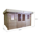 Habrita Abris de jardin en bois Marron Bois massif 12.5m²