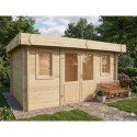 Habrita Abris de jardin en bois Marron Bois massif 12.5m²