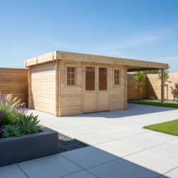 Habrita Abris de jardin en bois Marron Bois massif 28.5m²