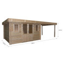 Habrita Abris de jardin en bois Marron Bois massif 28.5m²