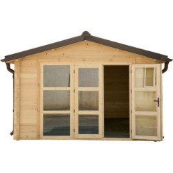 Habrita Abris de jardin en bois Marron Bois massif 19.7m²