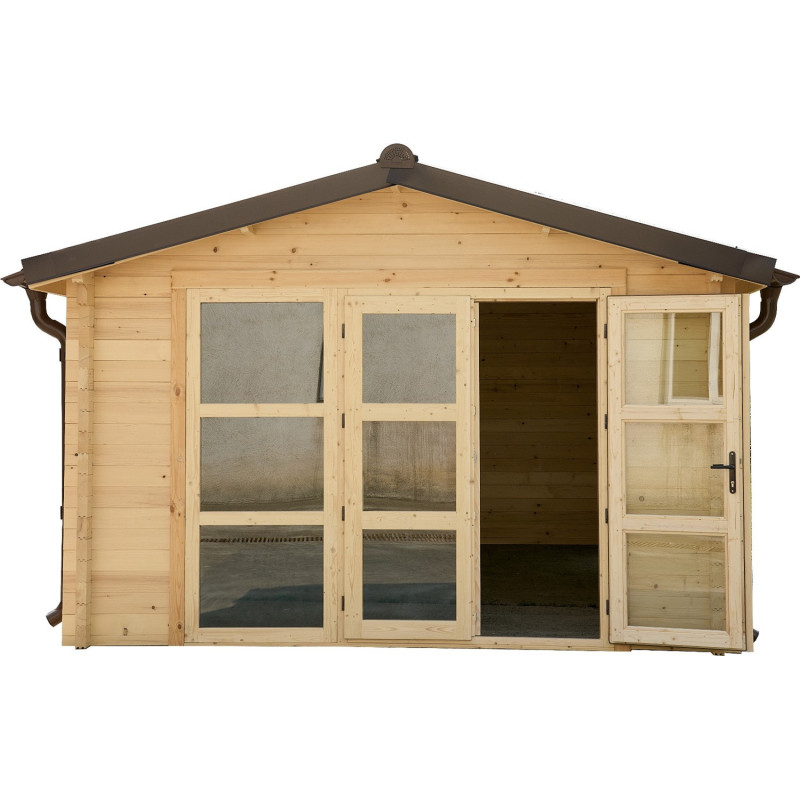 Habrita Abris de jardin en bois Marron Bois massif 19.7m²