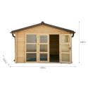 Habrita Abris de jardin en bois Marron Bois massif 19.7m²