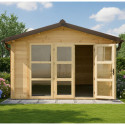 Habrita Abris de jardin en bois Marron Bois massif 19.7m²