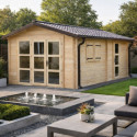 Habrita Abris de jardin en bois Marron Bois massif 19.7m²