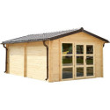 Habrita Abris de jardin en bois Marron Bois massif 19.7m²