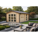 Habrita Abris de jardin en bois Marron Bois massif 19.7m²
