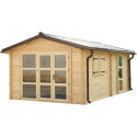Habrita Abris de jardin en bois Marron Bois massif 19.7m²