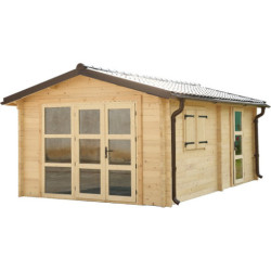 Habrita Abris de jardin en bois Marron Bois massif 19.7m²
