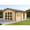 Habrita Abris de jardin en bois Marron Bois massif 19.7m²