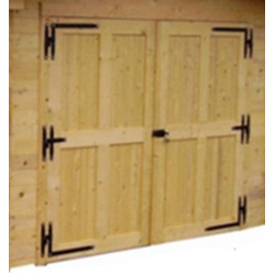 Habrita Porte additionnelle Marron Bois massif