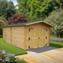 Habrita Garage bois Marron Bois massif 21.70m²
