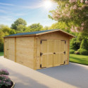 Habrita Garage bois Marron Bois massif 21.70m²