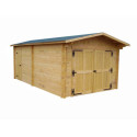 Habrita Garage bois Marron Bois massif 21.70m²