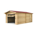 Habrita Garage bois Marron Bois massif 21.70m²