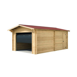 Habrita Garage bois Marron Bois massif 21.70m²