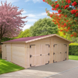 Habrita Garage bois Marron Bois massif 38.4m²